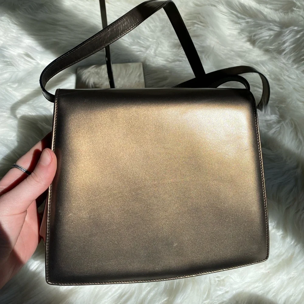 Salvatore Ferragamo beautiful vintage bronze purse satchel crossbody